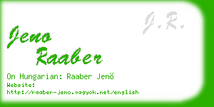 jeno raaber business card