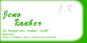 jeno raaber business card